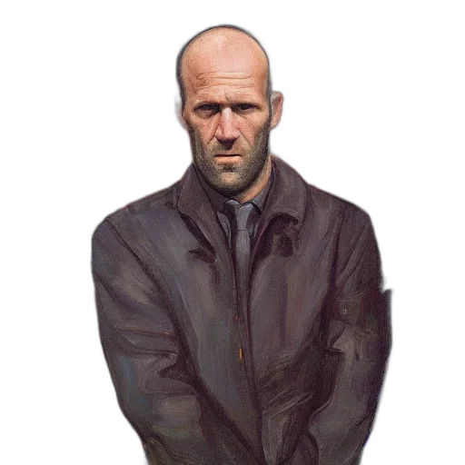jacket, face, staff, photorealistic transparent PNG cut-out