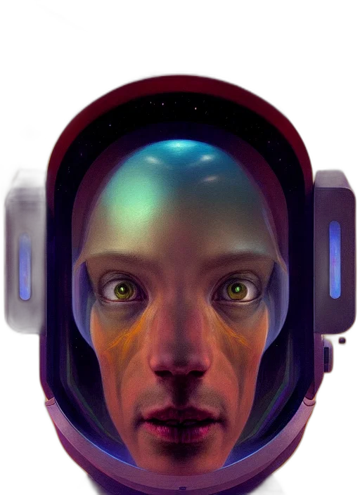robot, face, mask, creature, cyberpunk, concept art, comic book art, 3d render transparent PNG cut-out
