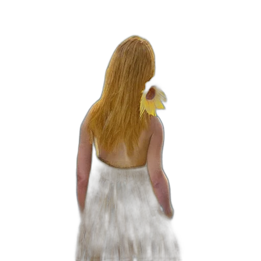 dress, hair, creature, jewelry, 3d render, photorealistic, concept art, fantasy art transparent PNG cut-out