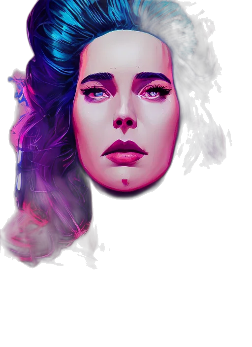 face, mask, hair, robot transparent PNG cut-out