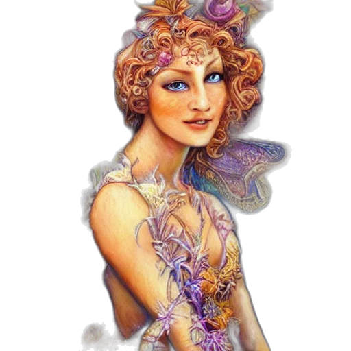 dress, crown, jewelry, fantasy art, watercolor, concept art, photorealistic, portrait transparent PNG cut-out