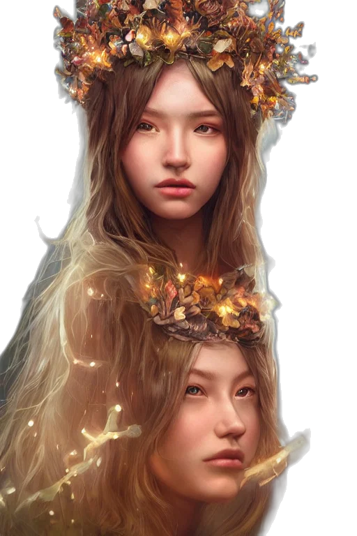 crown, face, hair, jewelry transparent PNG cut-out