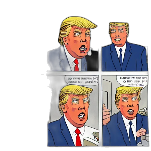 comic book art, cartoon, concept art, 3d render, fire, donald, trump, eating transparent PNG cut-out
