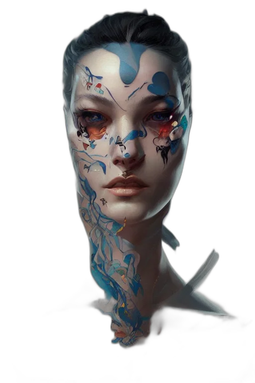 mask, robot, face, cyberpunk transparent PNG cut-out