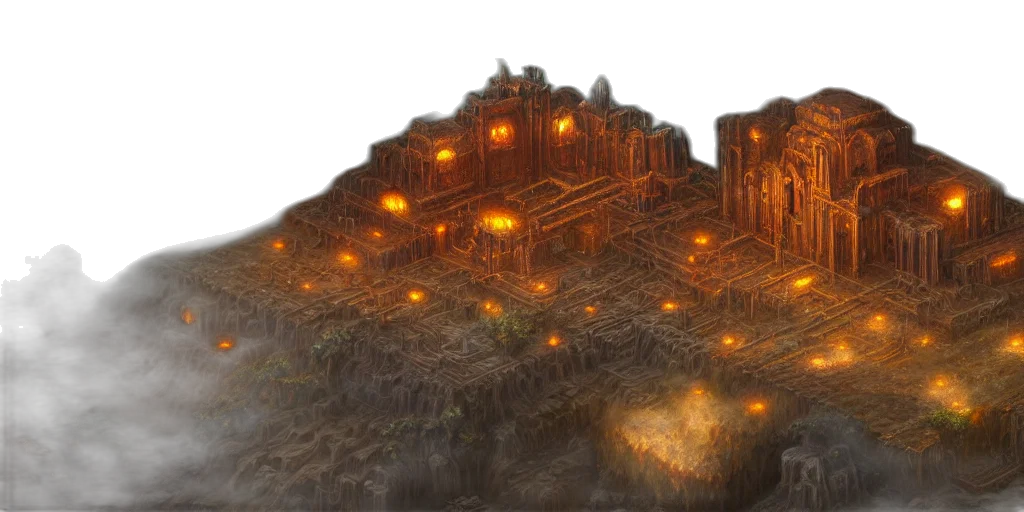 building, concept art, fantasy art, 3d render transparent PNG cut-out