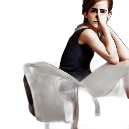 furniture, dress, hair, face, photorealistic, concept art, 3d render, cartoon transparent PNG cut-out