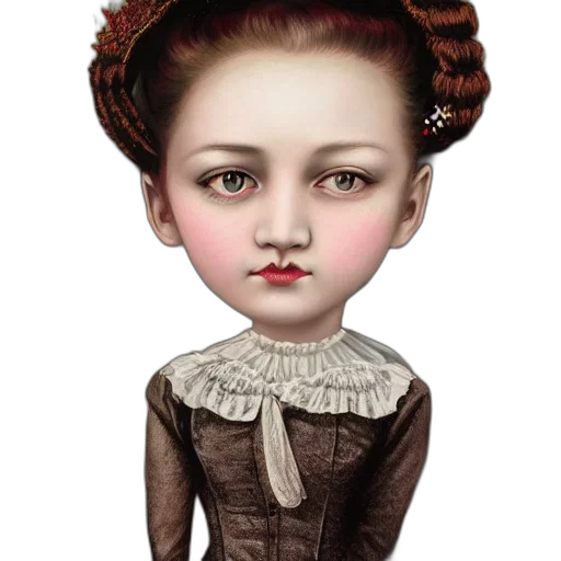 face, crown, dress, photorealistic, fantasy art, oil painting, 3d render, cute transparent PNG cut-out
