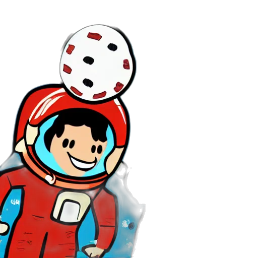 mask, cartoon, concept art, pixel art, comic book art, outer space, red, short transparent PNG cut-out