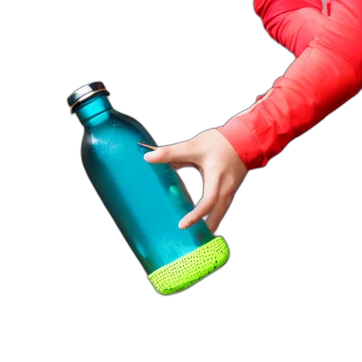 bottle, jacket, weapon, 3d render transparent PNG cut-out