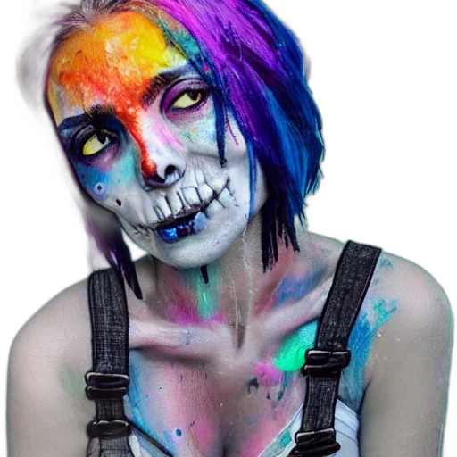 face, mask, cyberpunk, photorealistic, watercolor, fantasy art, colorful, monochrome transparent PNG cut-out