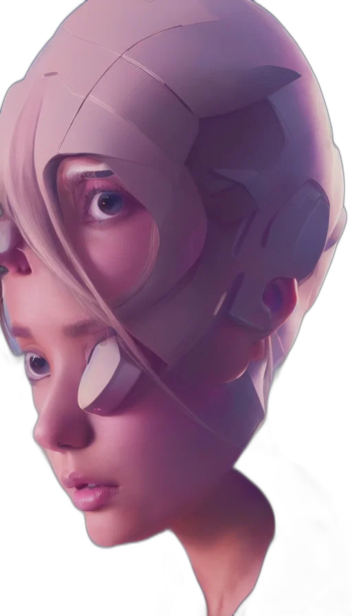 robot, face, mask, cyberpunk transparent PNG cut-out