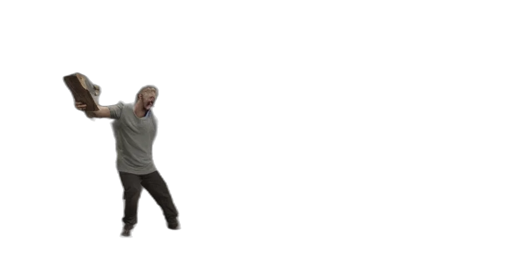 jacket, creature, staff, shoes transparent PNG cut-out