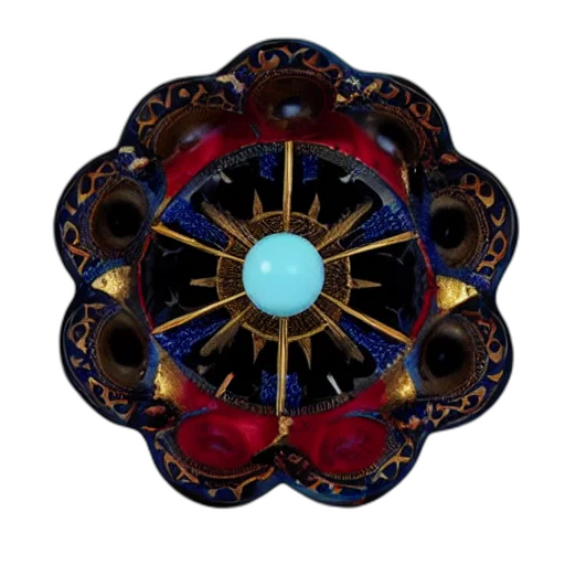 jewelry, crown, staff, umbrella, 3d render, blue, red, white transparent PNG cut-out