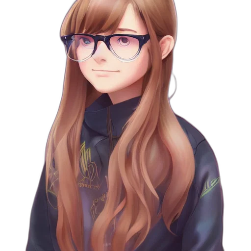 jacket, hair, staff, face, anime, pixel art, watercolor, fantasy art transparent PNG cut-out