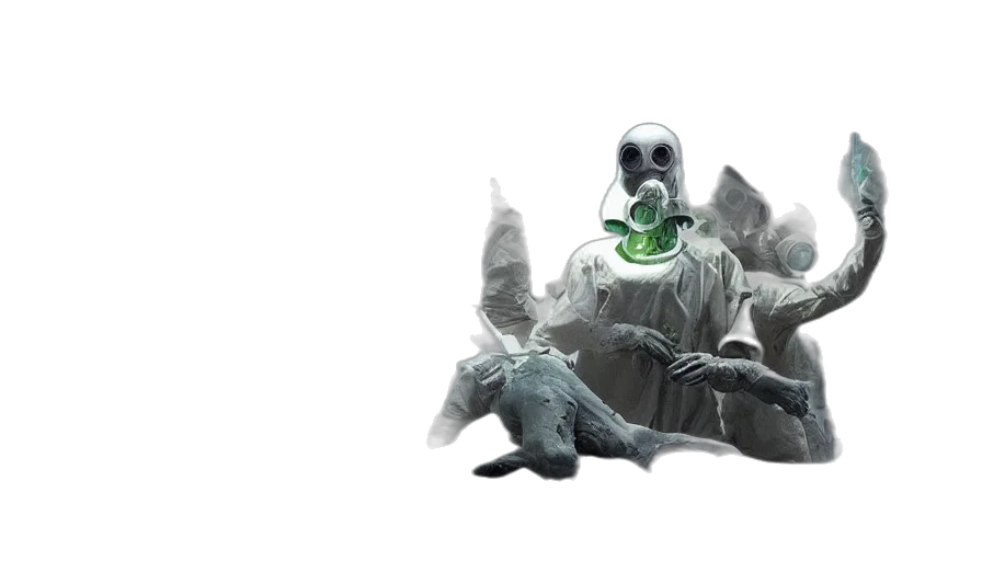 mask, robot, creature, concept art, 3d render, fantasy art, outer space, green transparent PNG cut-out