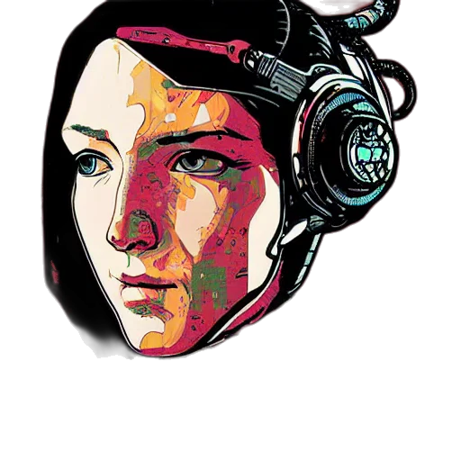 face, robot, mask, cyberpunk transparent PNG cut-out