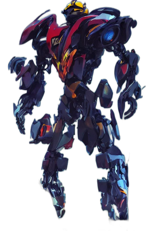 robot, weapon, concept art, 3d render transparent PNG cut-out