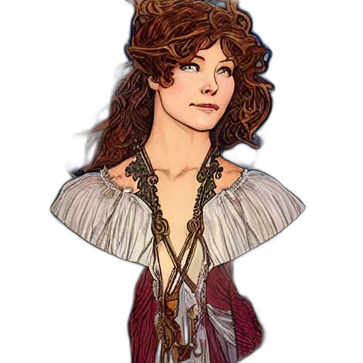 dress, crown, staff, fantasy art, concept art, pixel art, watercolor, earth tones transparent PNG cut-out