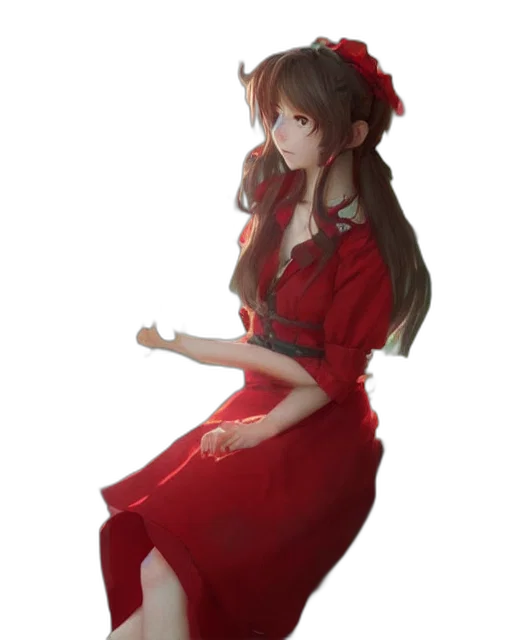dress, staff, weapon, flower transparent PNG cut-out