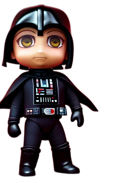 3d render, concept art, pixel art, cartoon, darth, vader, nendoroid, croods transparent PNG cut-out