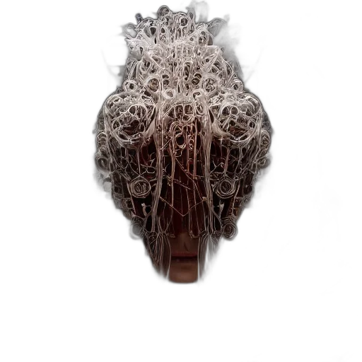 crown, hair, mask, jewelry, 3d render, photorealistic, concept art, baroque transparent PNG cut-out