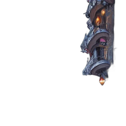 weapon, staff, building, dragon, concept art, fantasy art, pixel art, watercolor transparent PNG cut-out
