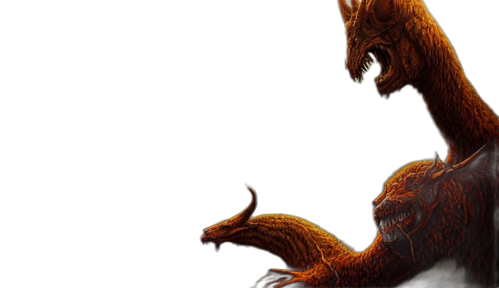 dragon, creature, hair, animal, concept art, 3d render, fantasy art, epic transparent PNG cut-out