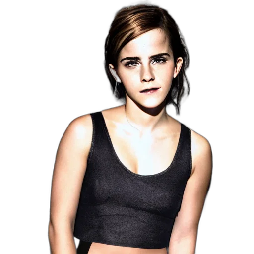 dress, photorealistic, cartoon, emma, watson, depth transparent PNG cut-out