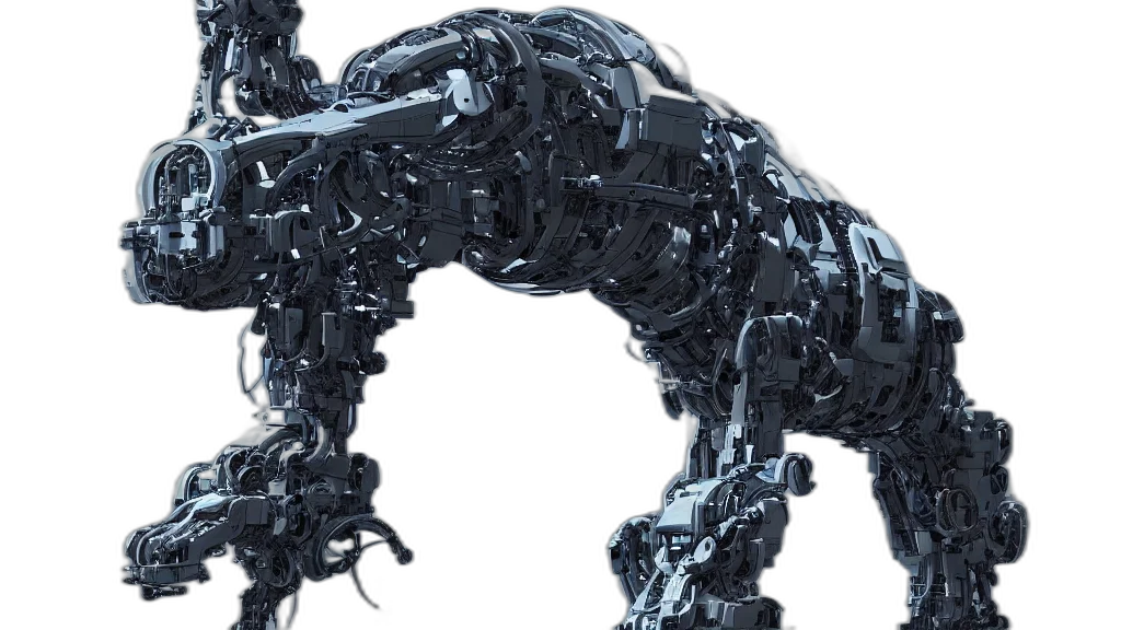 robot, dragon, animal, 3d render, concept art, robotic, cybernetic, symbiosis transparent PNG cut-out