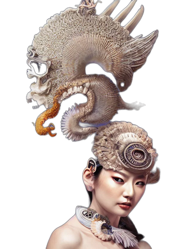 dragon, crown, creature, staff transparent PNG cut-out