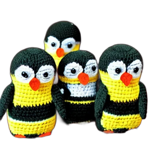 crocheted, penguins transparent PNG cut-out