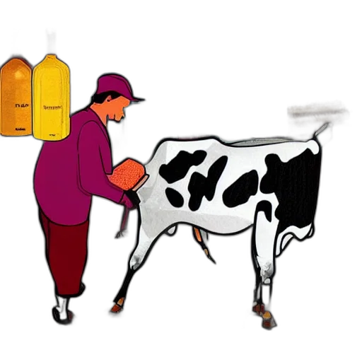 food, animal, concept art, pixel art, cartoon, photorealistic, cow, steals transparent PNG cut-out