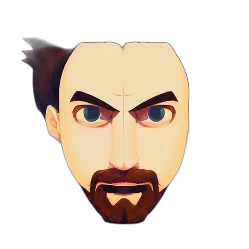 face, mask, cartoon, pixel art transparent PNG cut-out