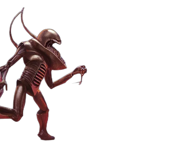 creature, concept art, 3d render, fantasy art, outer space, sword, fight, between transparent PNG cut-out