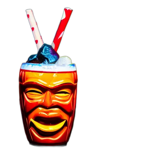 mask, 3d render, closeup, photorealistic, photograph, tiki, mug, style transparent PNG cut-out
