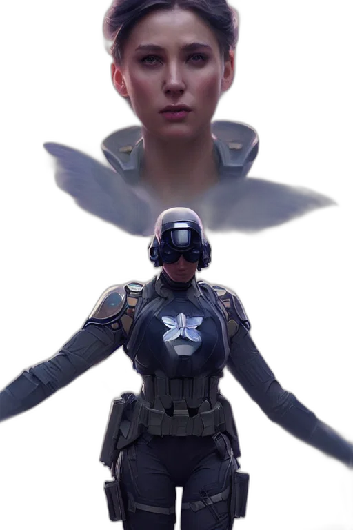 robot, face, mask, jacket, concept art, 3d render, cyberpunk, comic book art transparent PNG cut-out