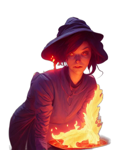 staff, jacket, hat, concept art, fantasy art, comic book art, photorealistic, fire transparent PNG cut-out