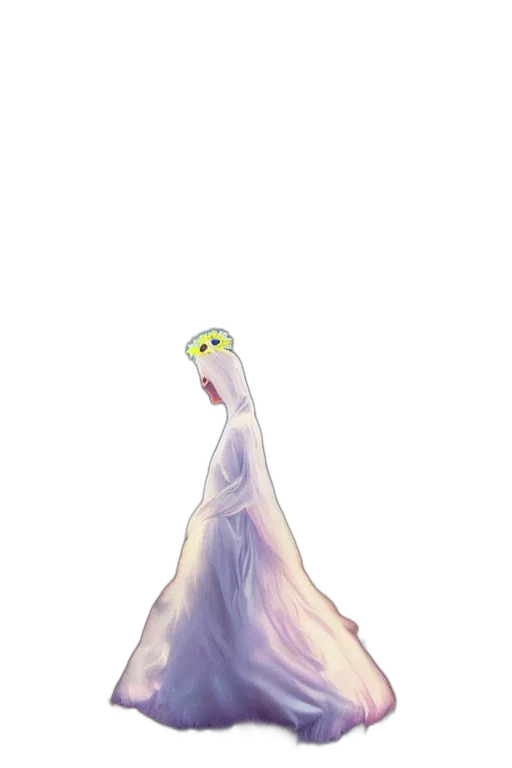 dress, creature, crown, staff, watercolor, concept art, pixel art, fantasy art transparent PNG cut-out