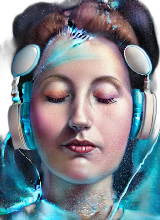 face, robot, cyberpunk, vaporwave transparent PNG cut-out