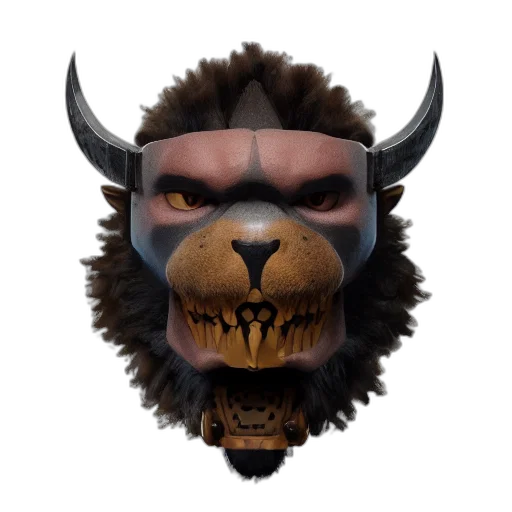 mask, face, animal, 3d render transparent PNG cut-out