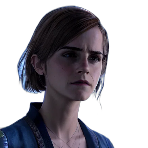 face, jacket, concept art, photorealistic transparent PNG cut-out