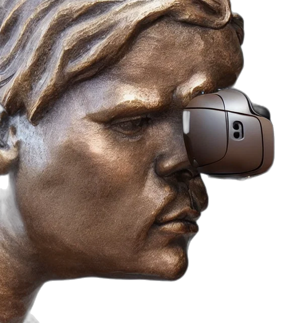 face, 3d render, photorealistic, photo, medium, shot, bronze, statue transparent PNG cut-out