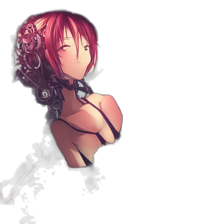 dress, flower, crown, robot, pixel art, anime, concept art, fantasy art transparent PNG cut-out