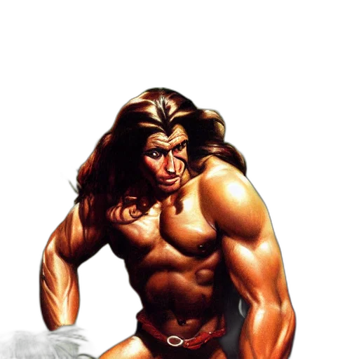 comic book art, concept art, fantasy art, photorealistic, tarzan, painted, boris, vallejo transparent PNG cut-out