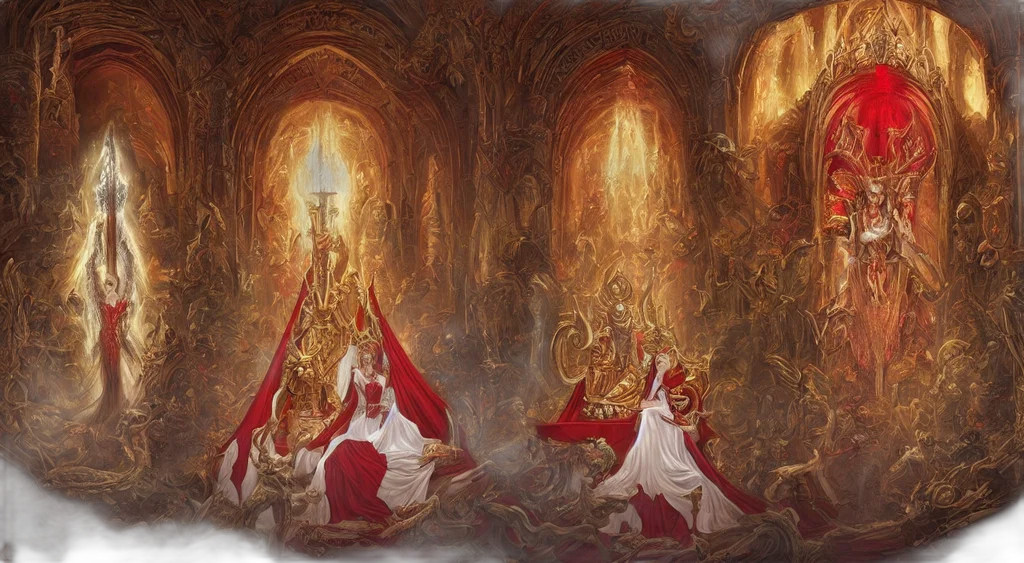 crown, concept art, oil painting, fantasy art, photorealistic, fire, forest, fog transparent PNG cut-out