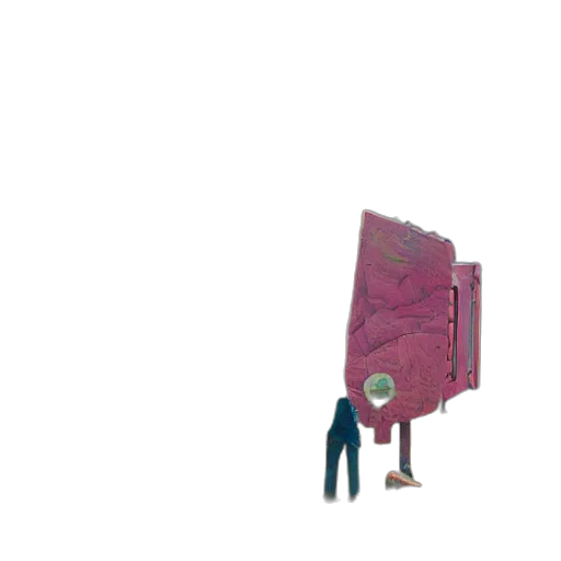 robot, umbrella, jacket, weapon, 3d render, concept art, pixel art, vaporwave transparent PNG cut-out