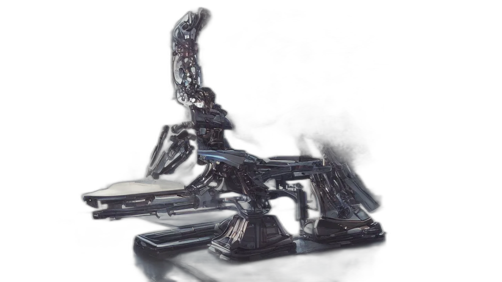 robot, weapon, furniture, staff, concept art, 3d render, photorealistic, cyberpunk transparent PNG cut-out