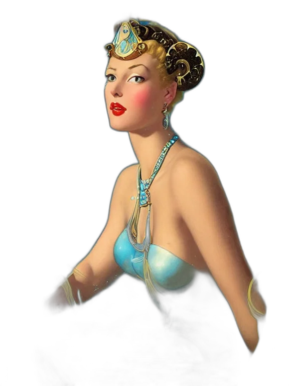 dress, jewelry, crown, staff transparent PNG cut-out