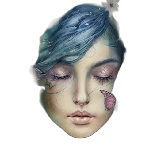 face, mask, jewelry, crown, watercolor, photorealistic, fantasy art, concept art transparent PNG cut-out