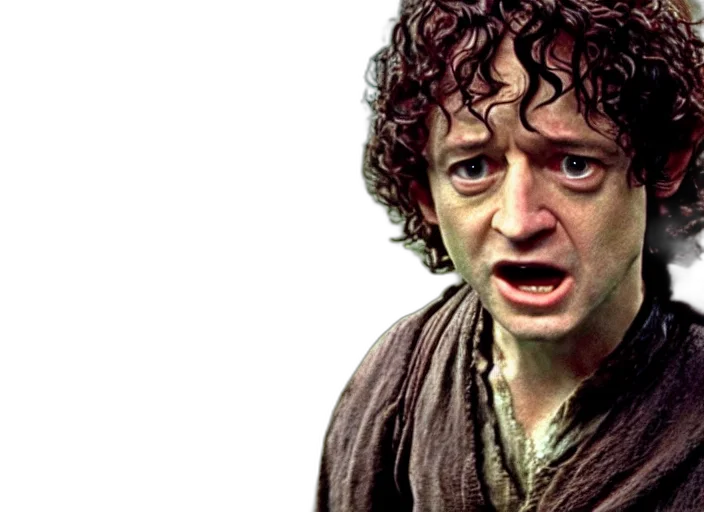 photorealistic, film, still, bernie, sanders, frodo, lord, rings transparent PNG cut-out